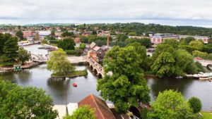 Stratford upon Avon river bridge, aerial view