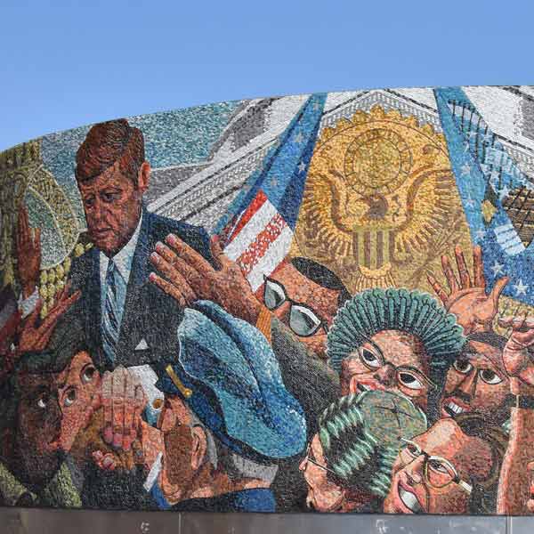 Kennedy mural from outside our old studio at The Custard Factory Birmingham