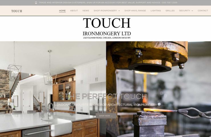 New site for Touch Ironmongery in Fulham, London