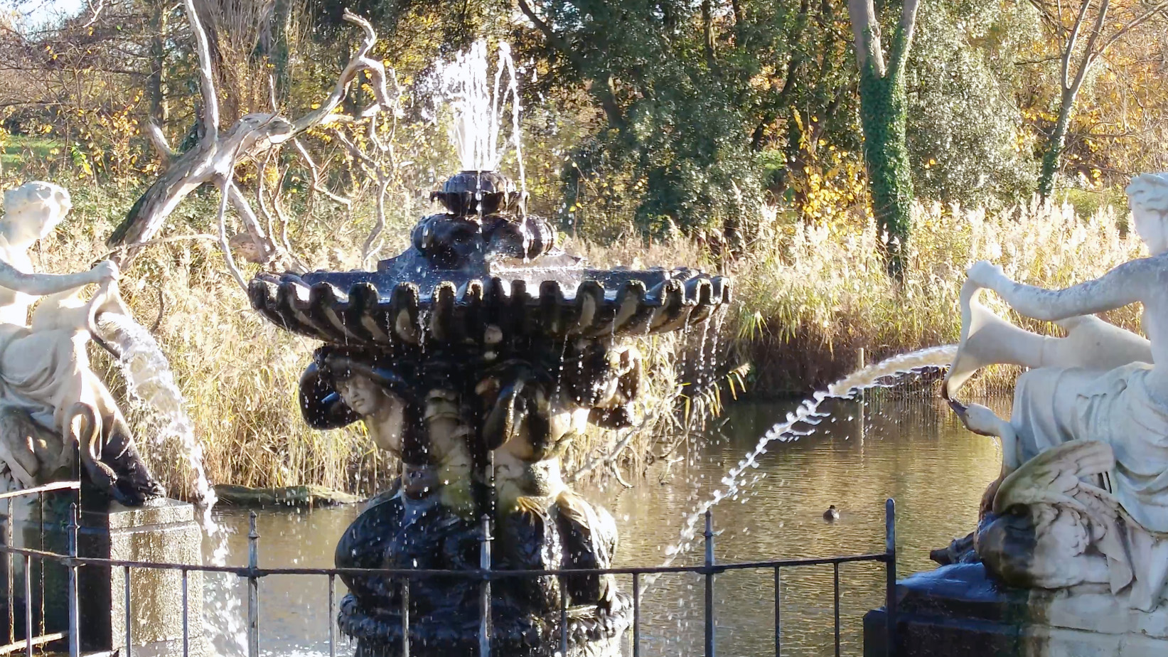 Slow motion capture of fountain in the Italian Garden Kensington, London from This Video Works 2022 showreel