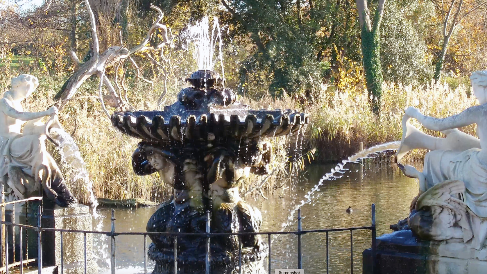 Slow motion capture of fountain in the Italian Garden Kensington from This Video Works 2022 showreel