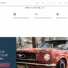 Screen grab of web site demo for automotive garages including restoration, features stock footage and images from Pexels image library