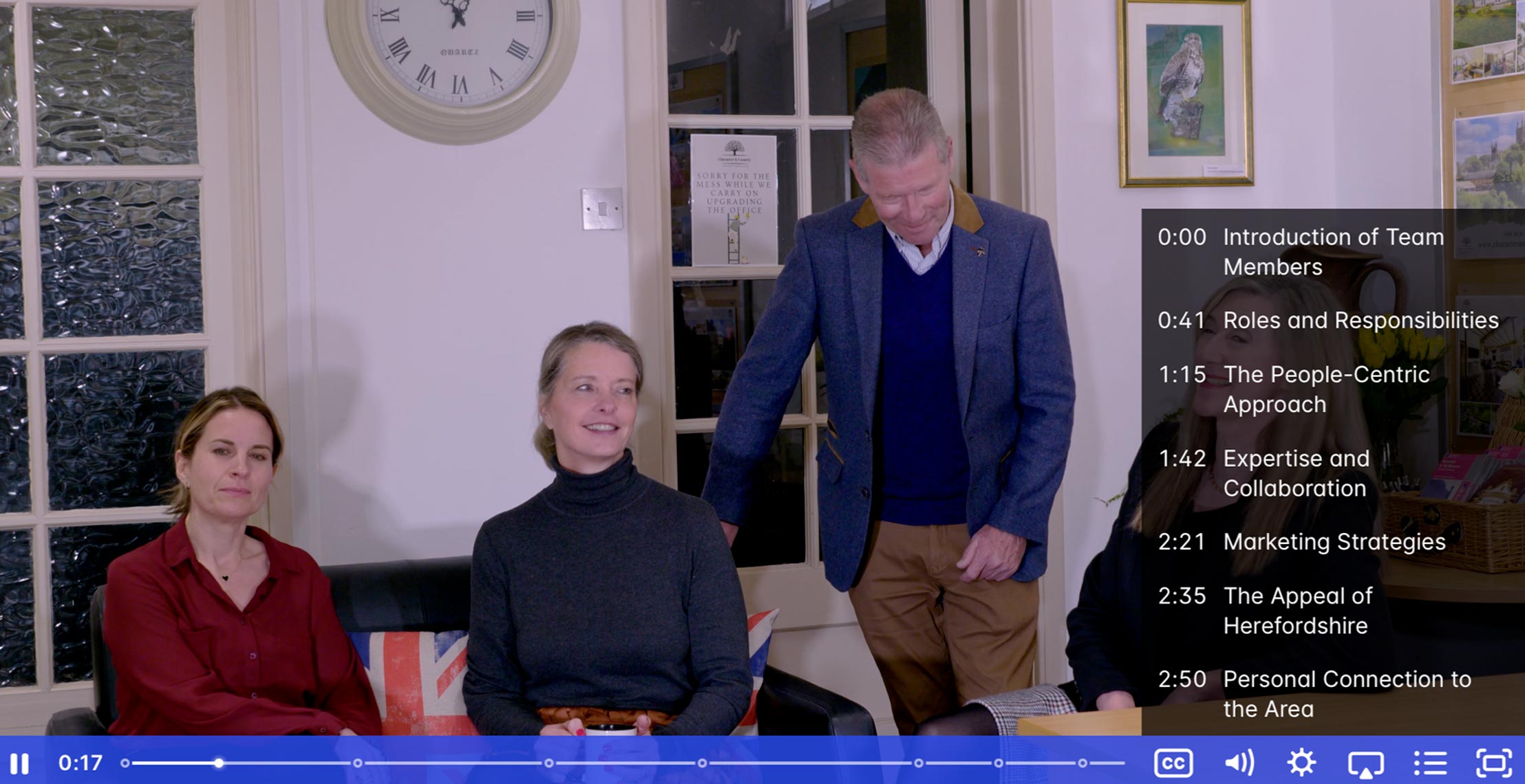 Screen grab of video about Hereford estate agents Character and Country