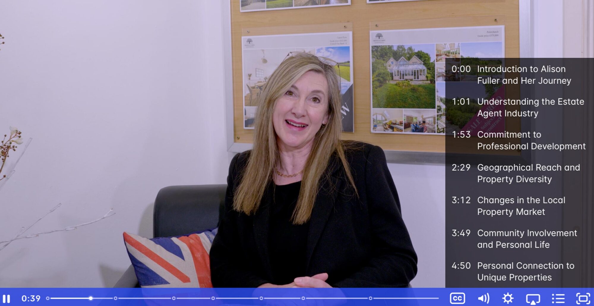 Screen grab of video of Alison Fuller from Hereford estate agents Character and Country