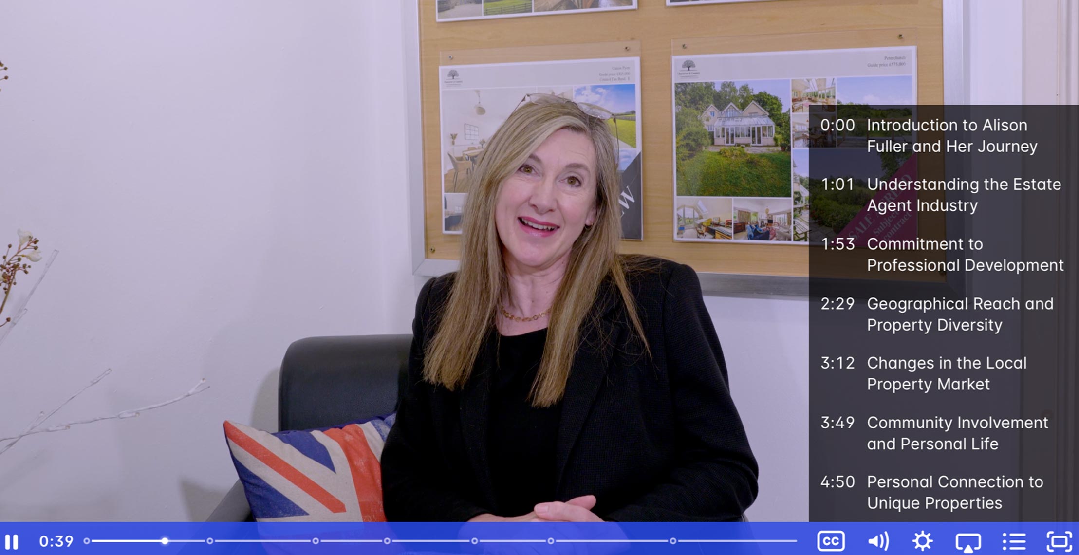 Screen grab of video of Alison Fuller from Hereford estate agents Character and Country
