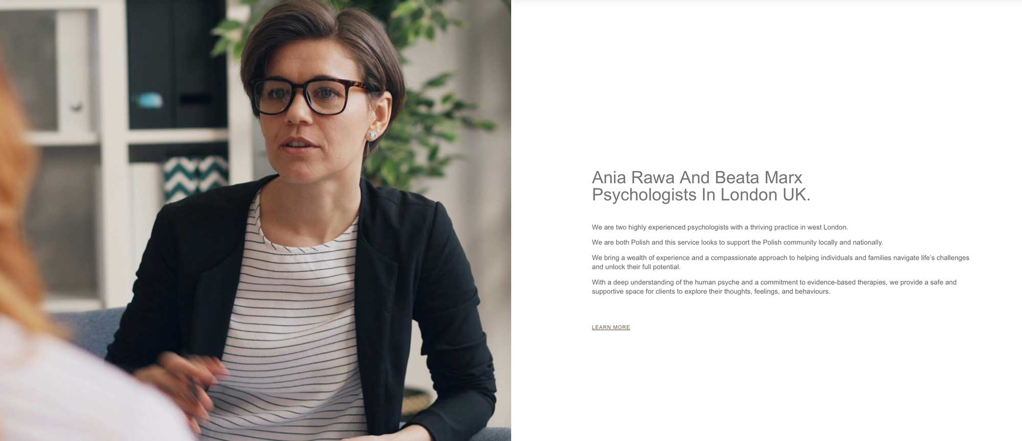 Website built for Polish Language Counselling, a South London counselling service for Polish speakers in London.