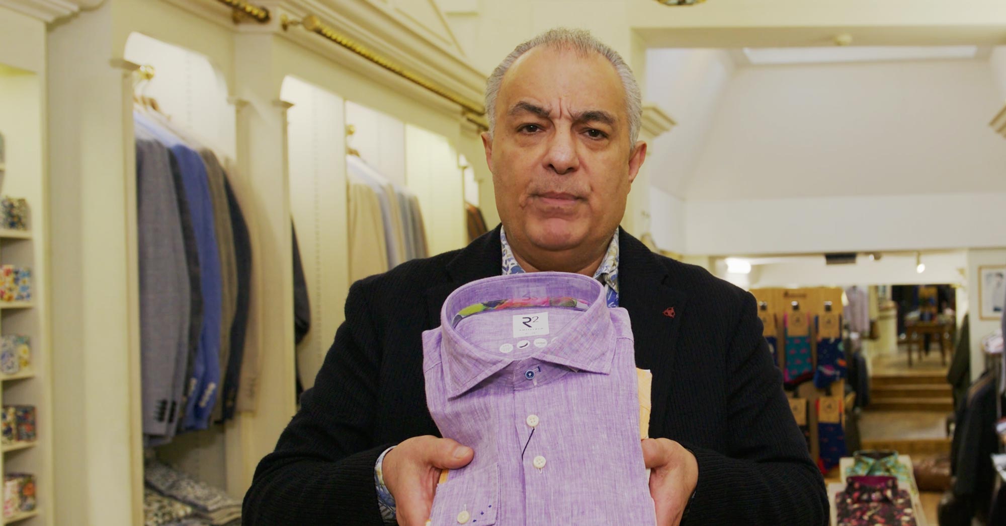 Promo video for Gabucci outlining new seasons shirts, tailoring, services for 2026, produced by This Video Works, London and Edinburgh