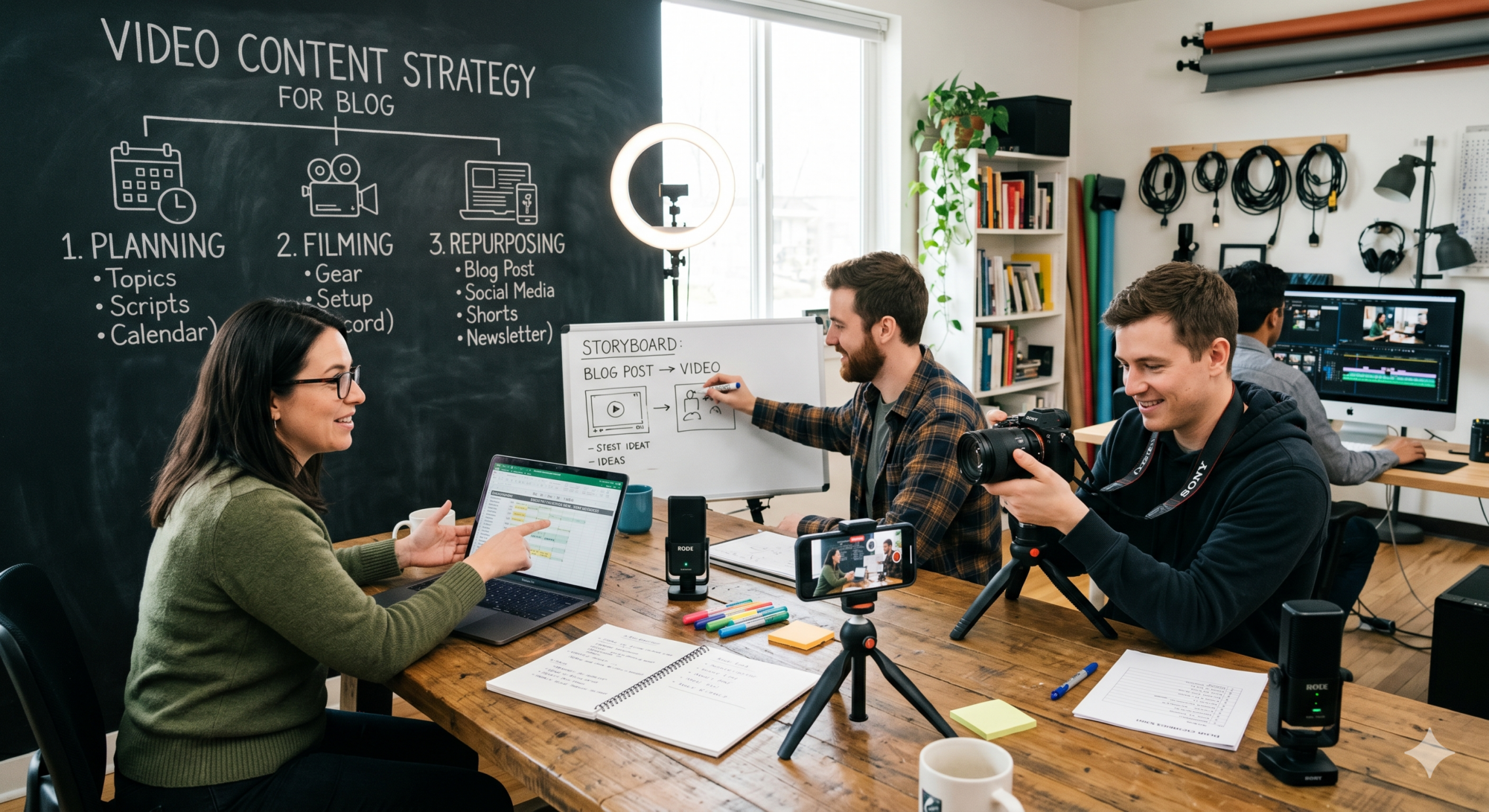 Image to illustrate how a video content strategy for SMEs doesn't require a film crew on retainer or a five-figure annual budget. It requires a plan that connects what you film to where you publish it, how you repurpose it, and what success actually looks like.