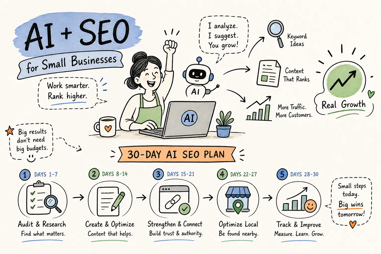 AI generated image to illustrate AI SEO for small businesses
