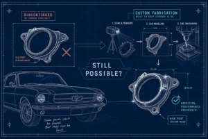 AI generated image to represent fabricating to discontinued classic car parts, from This Video Works