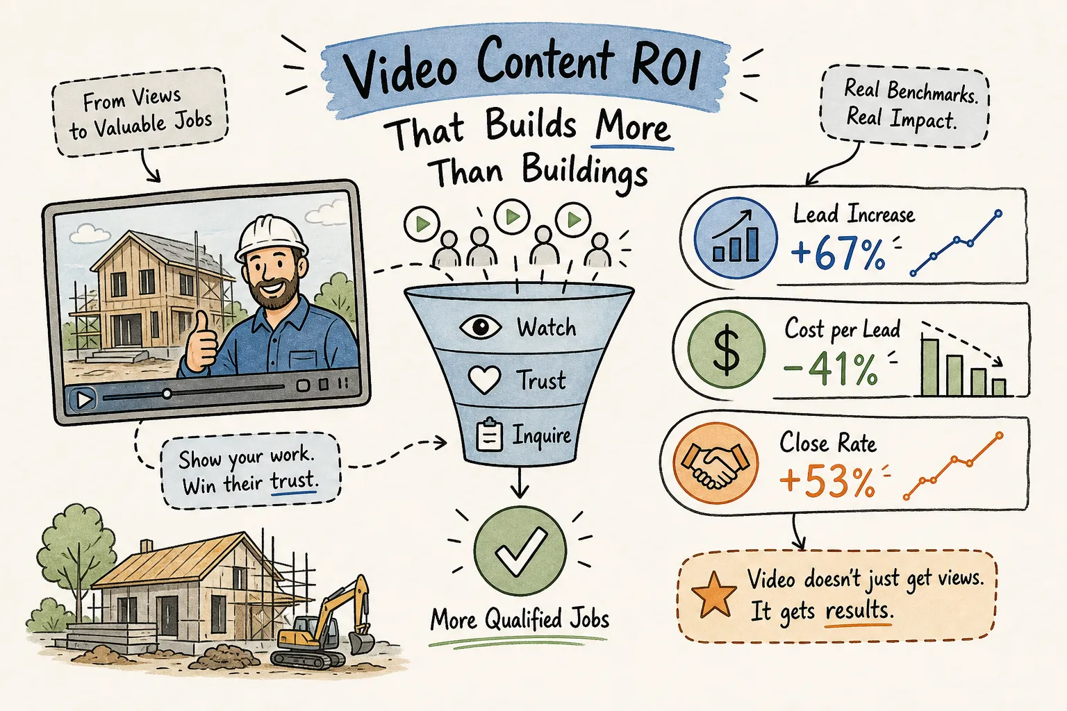 AI image to illustrate ROI from video in construction, from This Video Works, Edinburgh, London and Worcester